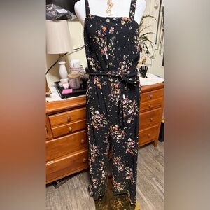 Floral Black Jumpsuit